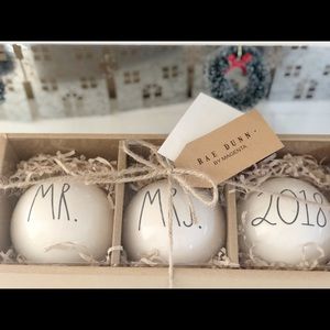 Rae Dunn Mr & Mrs 2018 Ornaments
